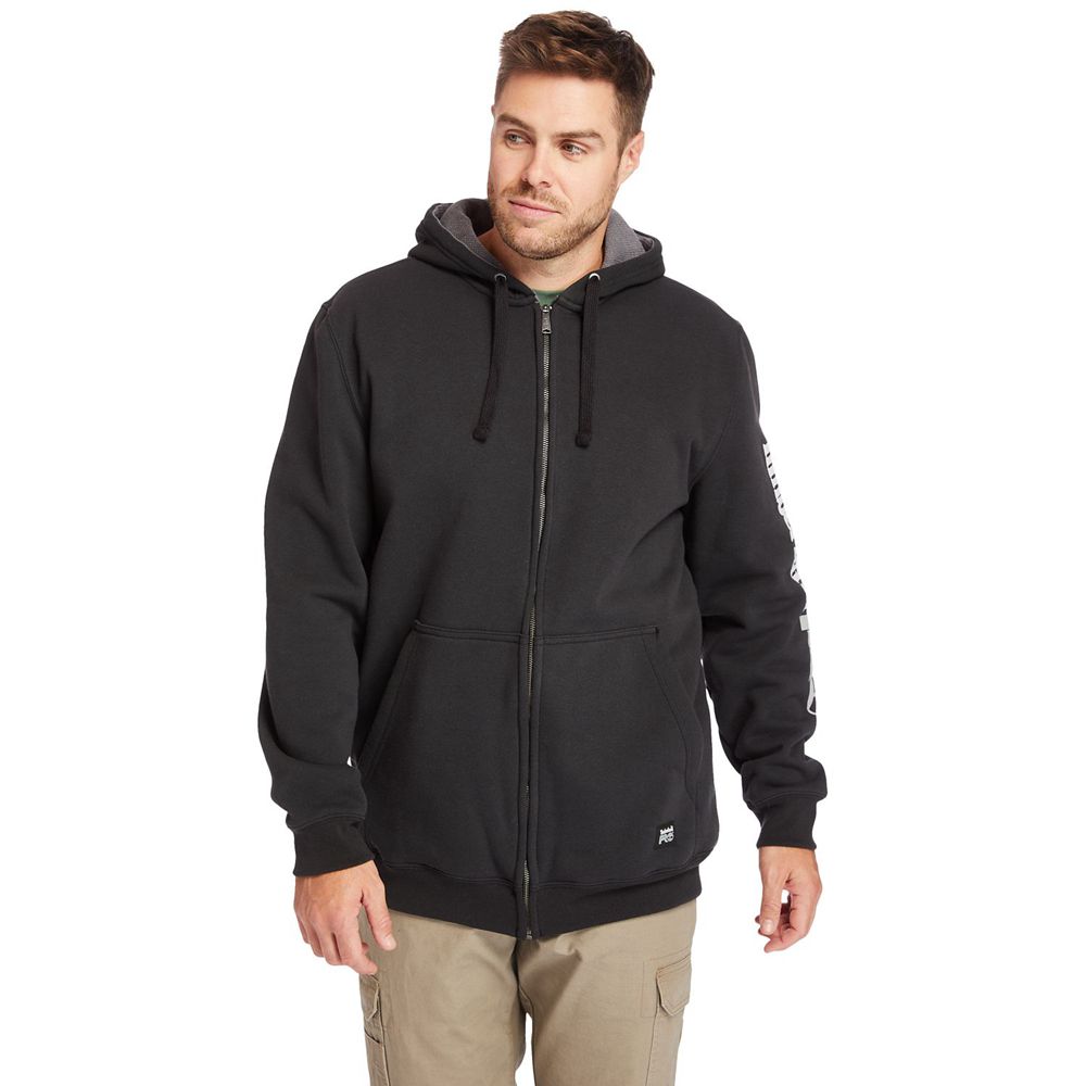 Timberland Mens Sweatshirts PRO® Big & Tall Hood Honcho Full-Zip Hoodie - Black - India PY4368951